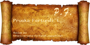 Pruska Fortunát névjegykártya